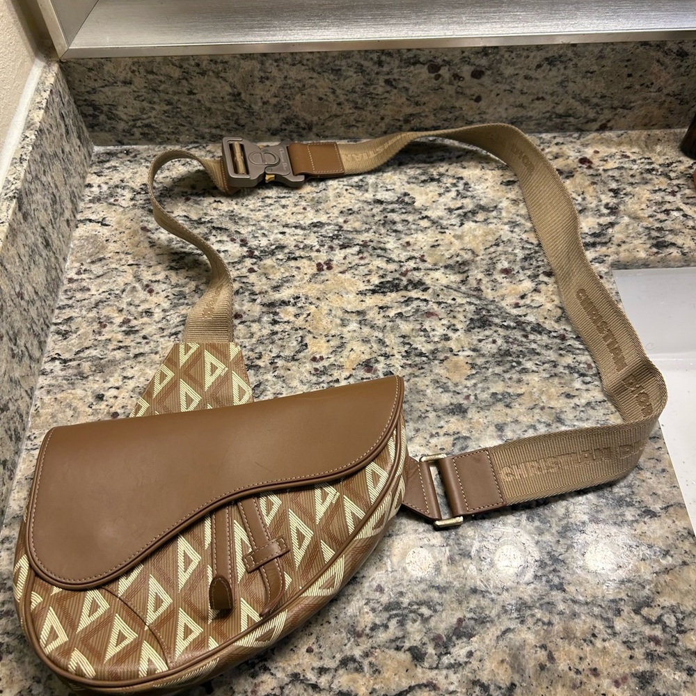 Brown and Beige Crossbody Bag